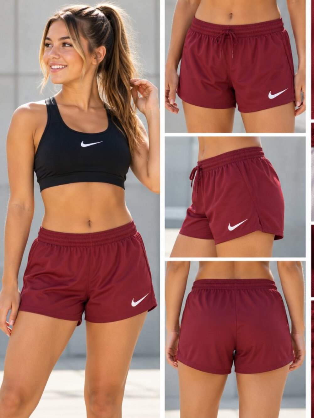 Nike Women’s Dri-FIT Soccer Shorts – Medium – Burgundy